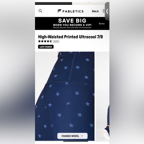 Fabletics Ultracool Liberty Star Leggings in EUC - Picture 6 of 9